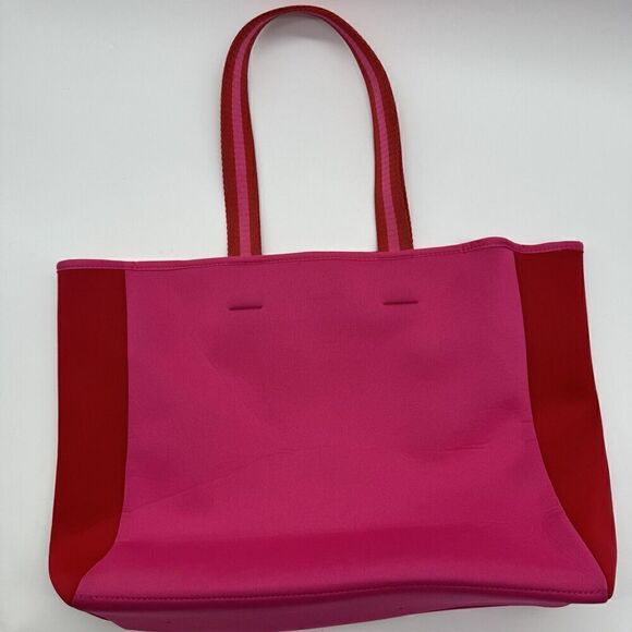 Summersalt Neoprene Beach Pool Tote Shoulder Bag NWOT‎ Hot Pink Hibuscus Red - Picture 4 of 13